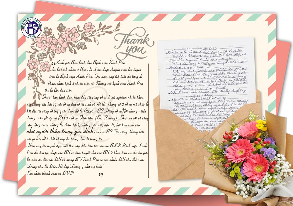 THƯ CẢM ƠN KHOA KHÁM BỆNH